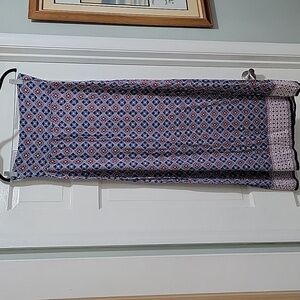 Max Studio Women's  Blue and Red  Romantic A-Line Long Maxi Skirt Size M